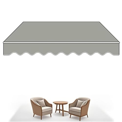 Adjustable 5x1.5/5x2/5x2.5/5x3m Waterproof Fabric Retractable Awning with Jointed Arms, Wall Support, Crank, Aluminum/Polyester for Outdoor Use, Patios, Balconies
