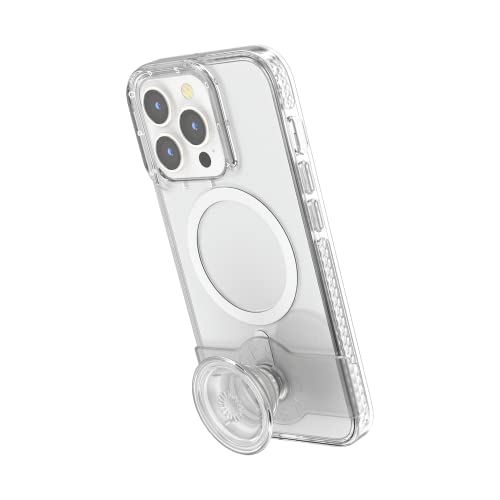 PopCase para MagSafe funda iPhone 13 Pro transparente con soporte PopGrip ajustable 5