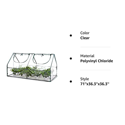 Amerlife Portable Mini Greenhouse Waterproof Uv Protected Pvc Cover Suitable For Garden Patio Backyard Indoor Outdoor Use Extra Hooks, 71''X36.3''X36.3'', Green #TOP7