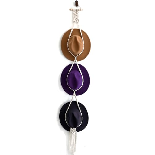 JAWAI Gorras para Mujer Perchero para Sombreros, Soporte para Sombreros Pared, Colgador de Sombreros, Colgador Gorras, Armarios y Puertas Decorados para Sombreros de Aleros Anchos