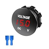 Gasedin DC 12-24 V Voltmeter Gauge, Mini Digital Display LED Voltage Meter Gauge with...