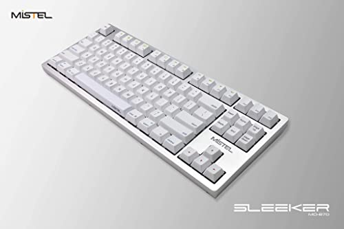 Mistel Sleeker Md870 Backlit Tkl Mechanical Keyboard With Cherry Mx Blue Switch And Silver Full Cnc Aluminum Case For Mac And Windows (Single White Led, Pbt Dye-Sub Keycap, Macro Support, Ansi/Us) #TOP3