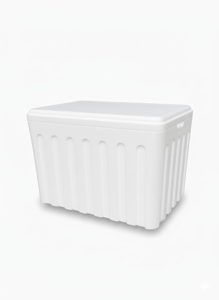 E-Kool 20 Liters Ice Storage Box – Heavy-Duty EPS Insulated Cooler | Keeps Ice Fresh | Portable Cold Storage Box for Camping, Travel, Beach, Fishing, Food & Medicine (Small)