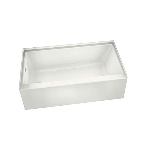 Maax 105815-L-000-001 Soaking Bathtub With Left Hand Drain, Integrated Tiling Flange And Skirt, 59.75-In L X 30-In W X 18.375-In H, White #TOP17