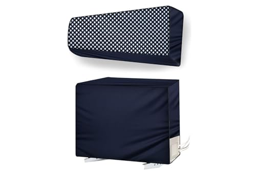 Image of Split AC Cover for 1.5 Ton Indoor & Outdoor Unit | Waterproof & Dustproof Protection | UV Resistant | Durable PVC Material | Weatherproof Outdoor Cover | Easy Installation