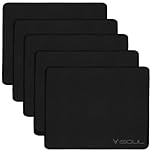 iSOUL Mouse Pad, Mice Pad with Non-Slip Rubber Base, 5 Pack Mouse Mats for Computers Durable Stitched Edges, [28mm x 22m] Neoprene Smooth Surface for Laser and Optical Mouse Mat, Black