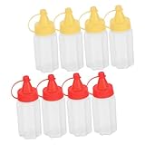 Homoyoyo 8 piezas Botellas Pequeñas Exprimibles para Condimentos Resistentes Fugas Reutilizables para Salsa Miel Soja para Picnic Viaje y Cocina