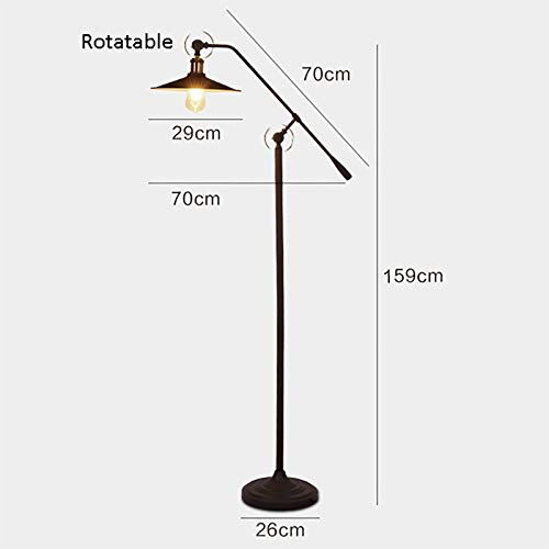 Lámpara industrial de piso de 62.5 pulgadas con diseño rústico 2