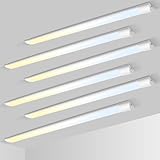 ALUSSO 6er Set LED Röhre 120cm, Superhelle 40W 4800lm Lichtleisten Integrierte Leiste, Farben Veränderbar Leuchtstoffröhre Kaltweiß Neutralweiß Warmweiß, Lichtleiste für Küche Garage Werkstatt Keller