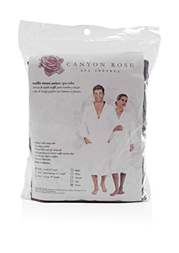 Canyon Rose Unisex Waffle Weave Spa Robe, Kimono Style Wrap, Luxurious Waffle Weave Knit, Side Pockets, Waist Belt With Bi-Level Belt Loops, Machine Washable, Brown, Xl #TOP5