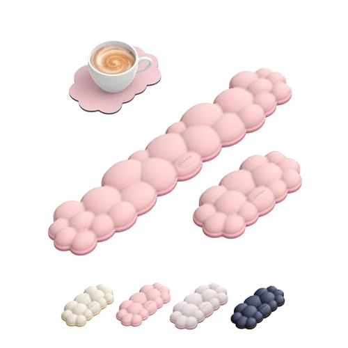 Vaydeer Ergonomische Handballenauflage Set – Memory Foam Handgelenkstütze für Tastatur & Maus, Rutschfeste Schreibtischunterlage für Büro & Gaming (Tastaturauflage + Mausauflage + Untersetze
