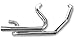 S&,S Cycle S&S Cycle Power Tune Duals Header with Chrome Heat Shields 550-0004B