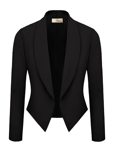 Hybrid & Company Womens Casual Work Office Blazer Open Front Heavy Ponti Shawl Collar Long Sleeve Jacket3