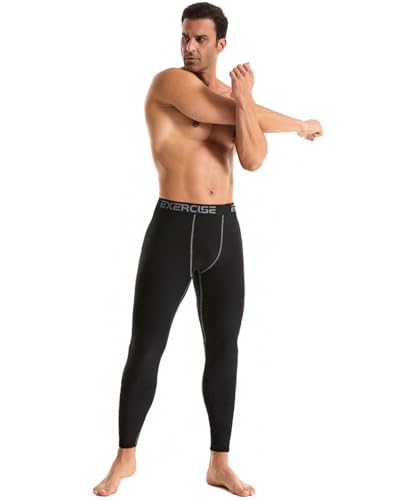 5 or 4 Pack Men’s Thermal Compression Fleece Lined Pants Athletic Leggings Baselayer Workout Sports Running Tights2