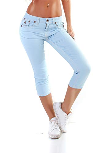 OSAB-Fashion 4951 Damen Jeans Hose Capri-Style 7/8-Länge Skinny Slimfit Low-Waist