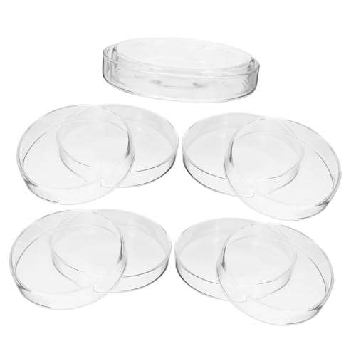 Alipis 90mm Lab Petri Dishes Set of 5 Round Culture Plates for Cell Culture Microbiology and Chemistry Experiments