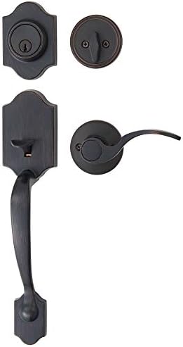 Amazon Basics Handleset with Shelby Lever Single Cylinder, Oil Bronze