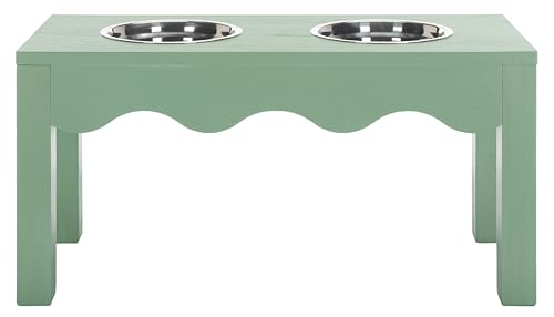SAFAVIEH Lilith Coastal Pet Feeder, 23.6" Sage PET5702C
