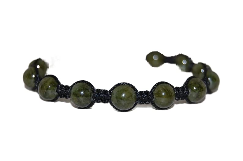 Bracelet en jaspe vert LKBEADS, idée cadeau bien-être homme et femme