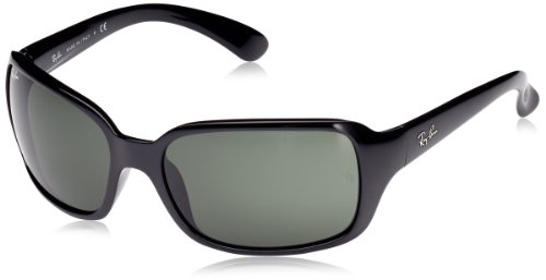 Ray-Ban RB4068 Square Sunglasses, Black/Green, 60 mm