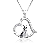 boston terrier barcelona Tamaño y ajuste del colgante: el tamaño del dije de corazón Boston Terrier es aproximadamente Longitud de la cadena: cadena extensora ajustable de 45,7 cm + 5 cm. Empaquetado en una elegante caja de regalo.