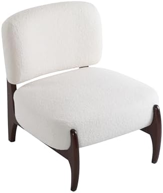 Christopher Knight Home Faron Modern Boucle Upholstered Accent Chair Set of 2, Wooden Armless Club Chair for Living Room, Bedroom Comfy Reading Chair Set, Beige - Thumbnail 5