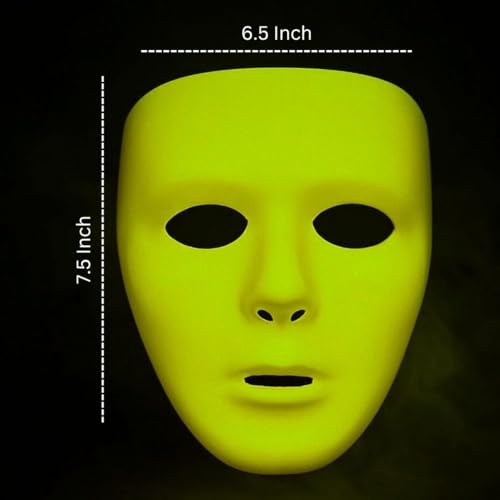 Image of Wanna Party Glow In The Dark Face Mask, Elastic Face Mask, Halloween Costume Party Accessories