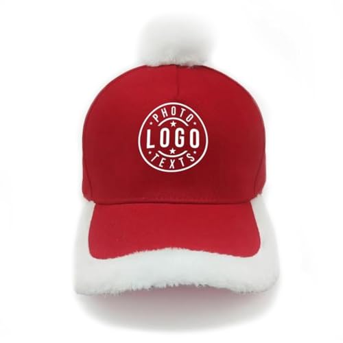 Custom Christmas Hats with Your Text Photo Logo Name Picture Design Your Own Custom Baseball Hats Personalized Christmas Soft Embroidery Red Hat