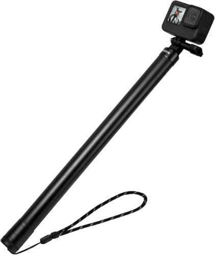 TELESIN G2 118"/3 Meters Long Selfie Stick Pole for GoPro Max Mini Hero 11 10 9 8 7 6 5, Insta 360 One R X2 X3 Go 2, DJI Action 2 3 Osmo Pocket, 6 Lengths Extension Carbon Fiber Monopod Accessories