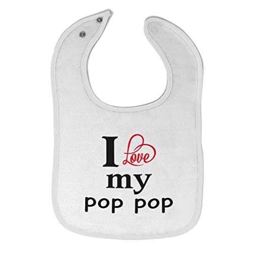 Toddler & Baby Bibs Burp Cloths I Love My Pop Heart Grandpa Grandfather Funny New Cotton Items for Girl Boy Gifts from Aa White Design Only