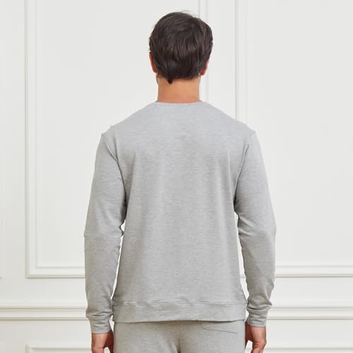 netdraw Men's Ultra-Soft Bamboo Viscose Cotton Sweatshirt Crewneck French Terry Lounge Casual Pullovers4