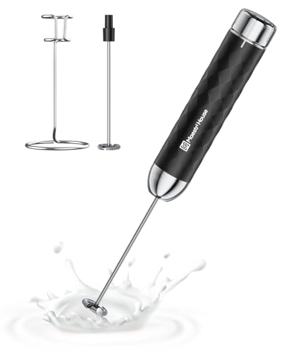 Maestri House Espumador de leche, Batidora con Control de Velocidad Continuo, Espumador Leche Recargable con Batidor y Soporte de Acero Inoxidable, Batidor Electrico te Matcha