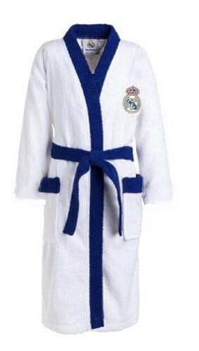 Albornoz del Equipo de futbol, Albornoz para Adultos y Niños, Regalos para Aficionados del Madrid, Regalo para Hombre, Niño, Padre, Chico, Chica, (FR/ES, Letras, XL, Regular, Regular, REAL MADRID)
