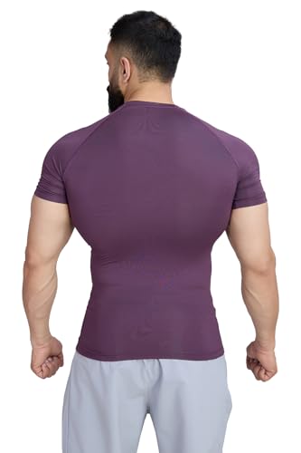 Image of FUAARK Men's Half Sleeve Compression T-Shirt - Athletic Base Layer for Fitness