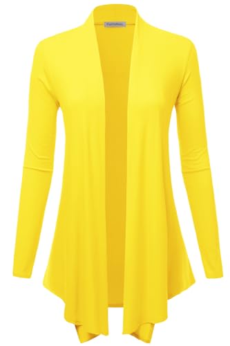 Image of Women's Drape Front Open Cardigan Long Sleeve (S-2X, Made in USA)