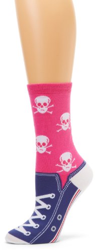 K. Bell Women's Original Collection Novelty Casual Crew Socks, Sneaker (Pink/Purple), Shoe Size: 4-10