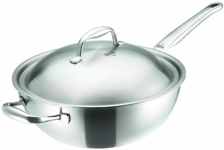 KUHN RIKON "High Dome Wok Pan, Stainless Steel, Silver, 28 cm