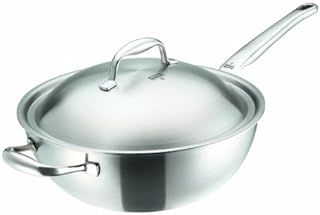 KUHN RIKON "High Dome Wok Pan, Stainless Steel, Silver, 28 cm