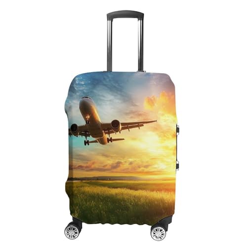 Airplane Taking Off From The Airport Luggage Covers Suitcase Protector Case Fits 19-32 Inch XL