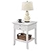 Convenience Concepts American Heritage Logan 1 Drawer End Table with Pull-Out Shelf, White, 18 in x 18 in x 24 in