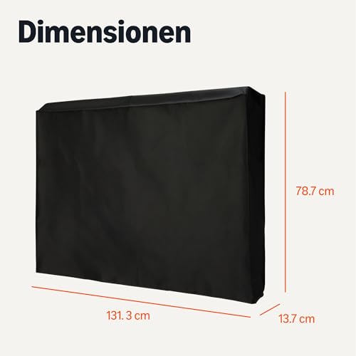 Amazon Basics Wasserdichte Outdoor-TV-Abdeckung für 52 - 55 zoll Flachbildfernseher, 131,3 x 13,7 x 78,7 cm, Schwarz
