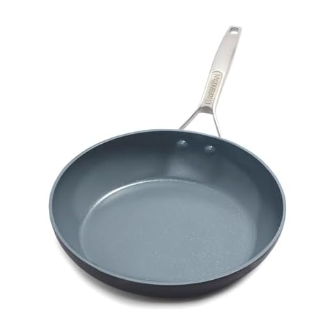 GreenPan Paris Pro Hard Anodized Healthy Ceramic Nonstick, 10" Frying Pan Skillet, PFAS-Free, Dishwasher Safe, Grey Cover