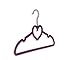 BriaUSA Clothes Hangers Heart Shaped Slim Flocked Hangers, Sturdy with Steel Swivel Chrome Hooks – Purple – Set of 10