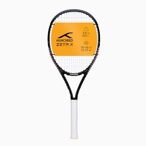 Raquette de tennis HUNDRED Zeta X avec housse de protection et équilibre précis 9 Points Heavy