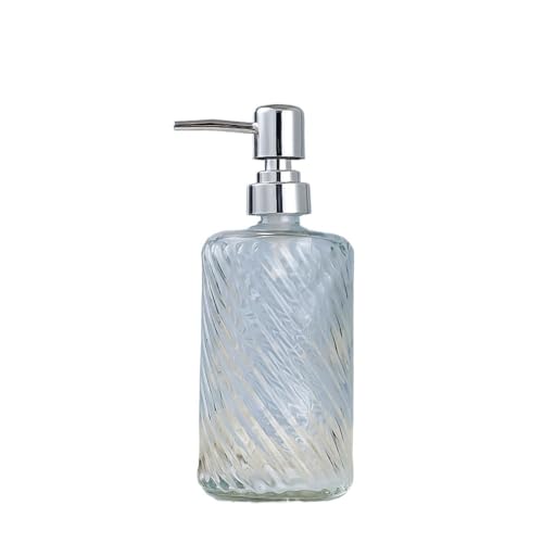 Dosificador de jabón Inicio/Hotel/Botella de loción de vidrio for baño, 500 ml, soporte for jabón, transparente, cilíndrico, azul, transparente, gris, naranja y rosa Dispensador jabon baño(Transparent