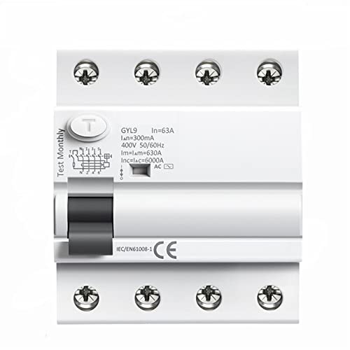 Disyuntor diferencial electromagnético 4P contra fugas eléctricas de 100mA