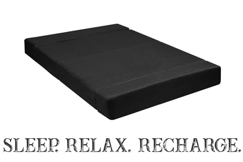 Image of Rosebell Foldable Sofa-Cum-Bed with Ottoman | 3-in-One Foldable Sofa, Lounger & Bed-4x6 Feet Two Seater- Perfect for Home & Office -Black-Color