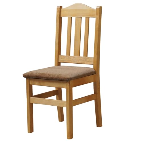 k koma Restaurantstuhl Stuhl Polsterstuhl Alder MASSIV Kiefer Holz -NEU (BEIGE)