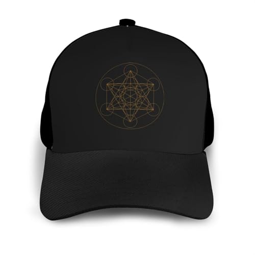 Metatron's Cube Unisex Classic Adjustable Curved Brim Baseball Cap, Trucker Hat3