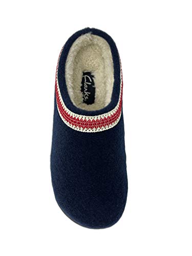 Clarks Womens Wool Felt Clog Slippers JMH1319T - Warm Cozy Plush Faux Fur Lined - Indoor Outdoor House Slipper for Women3